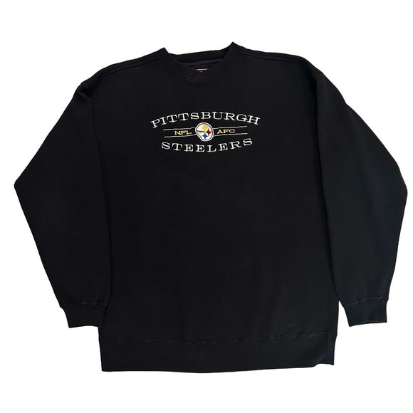 NFL Other - NFL Vintage Black Embroidered AFC Pittsburgh Steelers Crewneck Pullover Large